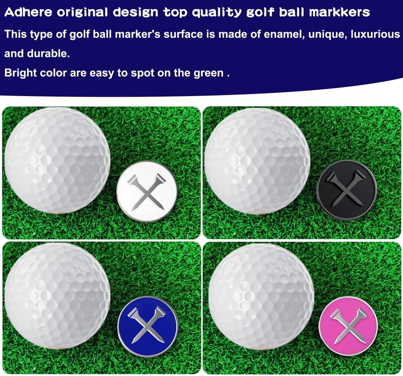 Adhere Golf Ball Markers Personlized Logo Enamel with A Strong Magnetic Hat Clips A Premium Golf Gifts for Golfer - Image 4